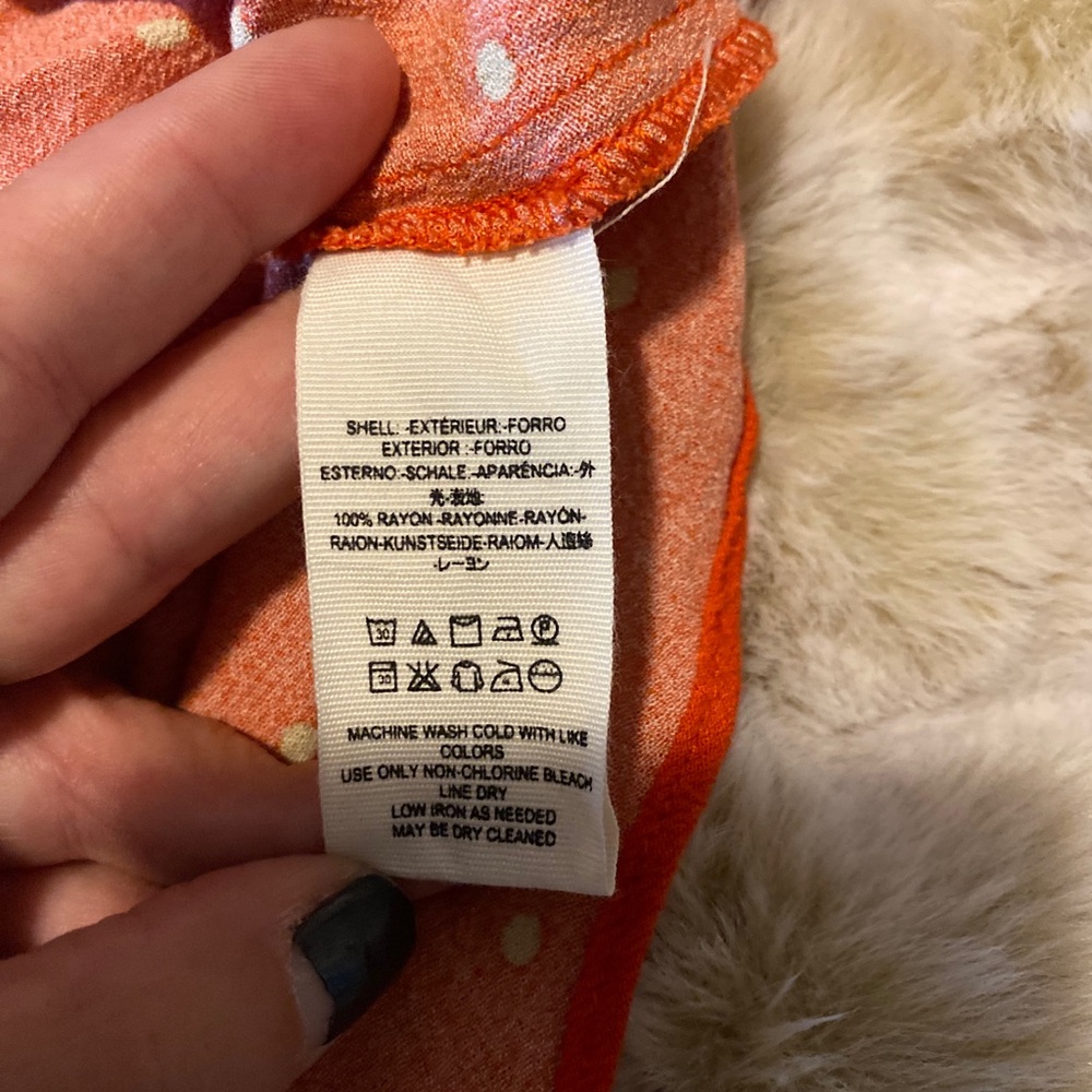 Free People All Yours Polka Dot Plunging Neckline Mini Dress Orange Size 10 - Picture 8 of 9